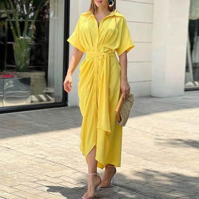 Mathilde - Maxi-robe élégante avec nœud et bretelles