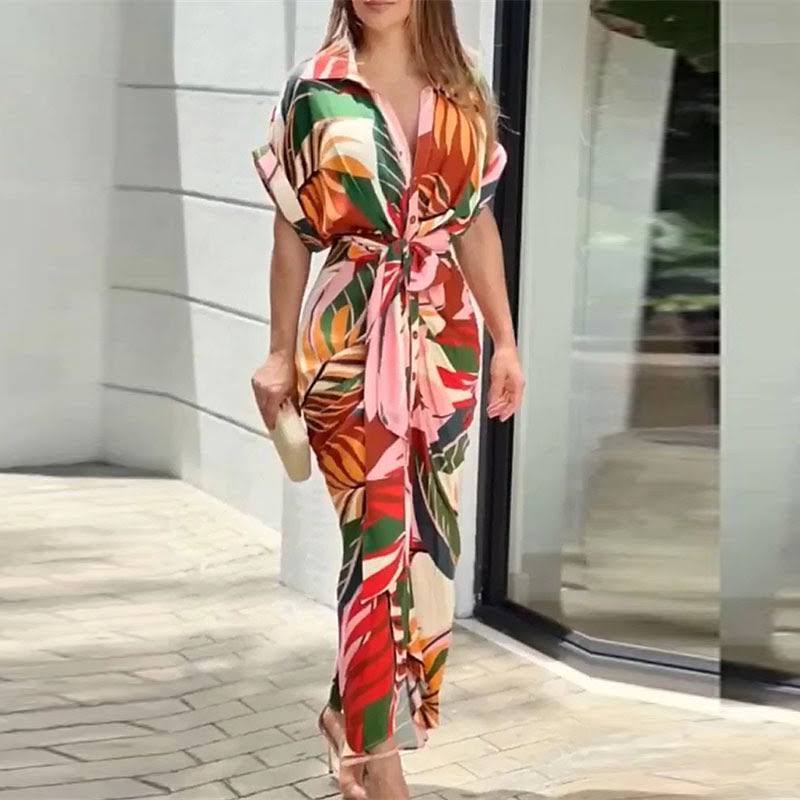 Mathilde - Maxi-robe élégante avec nœud et bretelles