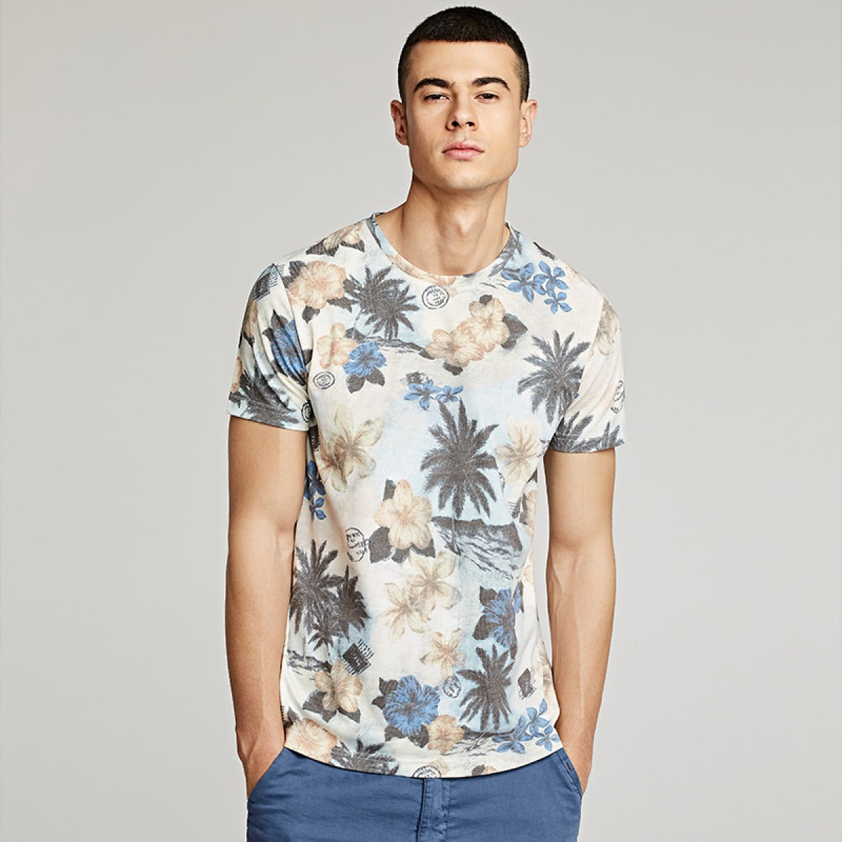 T-shirt homme à manches courtes, imprimé floral, style décontracté - Mateo