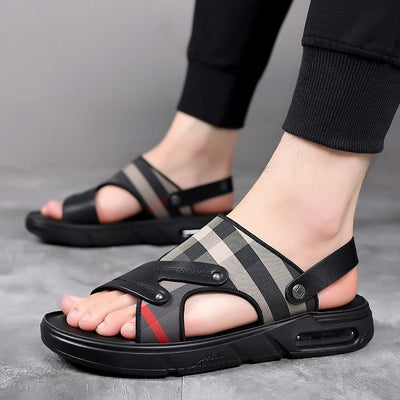 Sandales pour hommes en cuir synthétique avec design croisé - Milan
