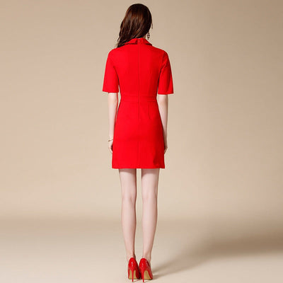 Robe courte minimaliste à encolure ronde pour femme - Amelia
