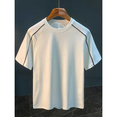 T-shirt homme en coton avec surpiqûres décoratives, style décontracté - David