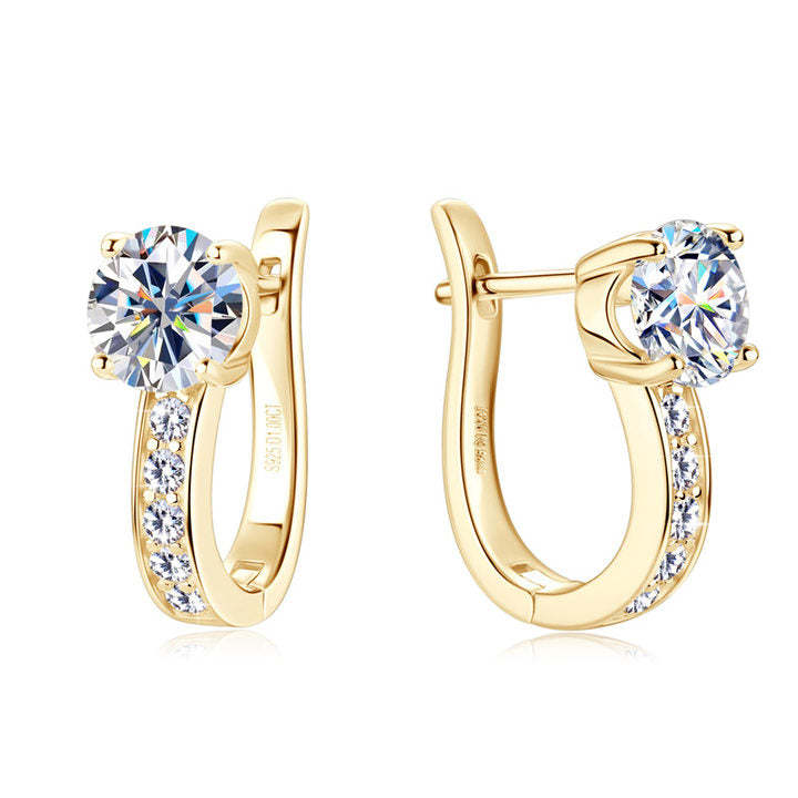 Canal Moissanite Huggie Boucles d'oreilles | Or