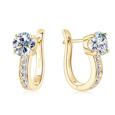 Canal Moissanite Huggie Boucles d'oreilles | Or