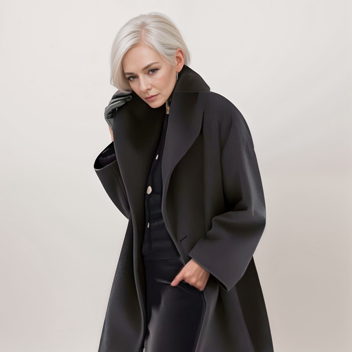 Élégante Veste en Laine Résistante au Vent