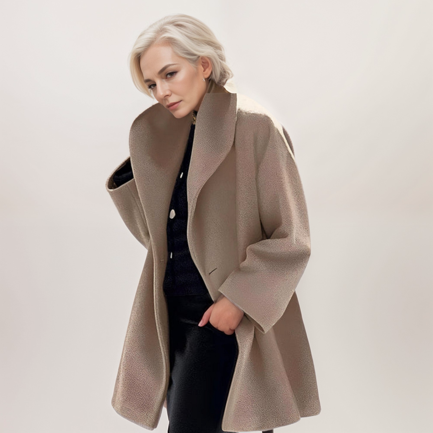 Élégante Veste en Laine Résistante au Vent