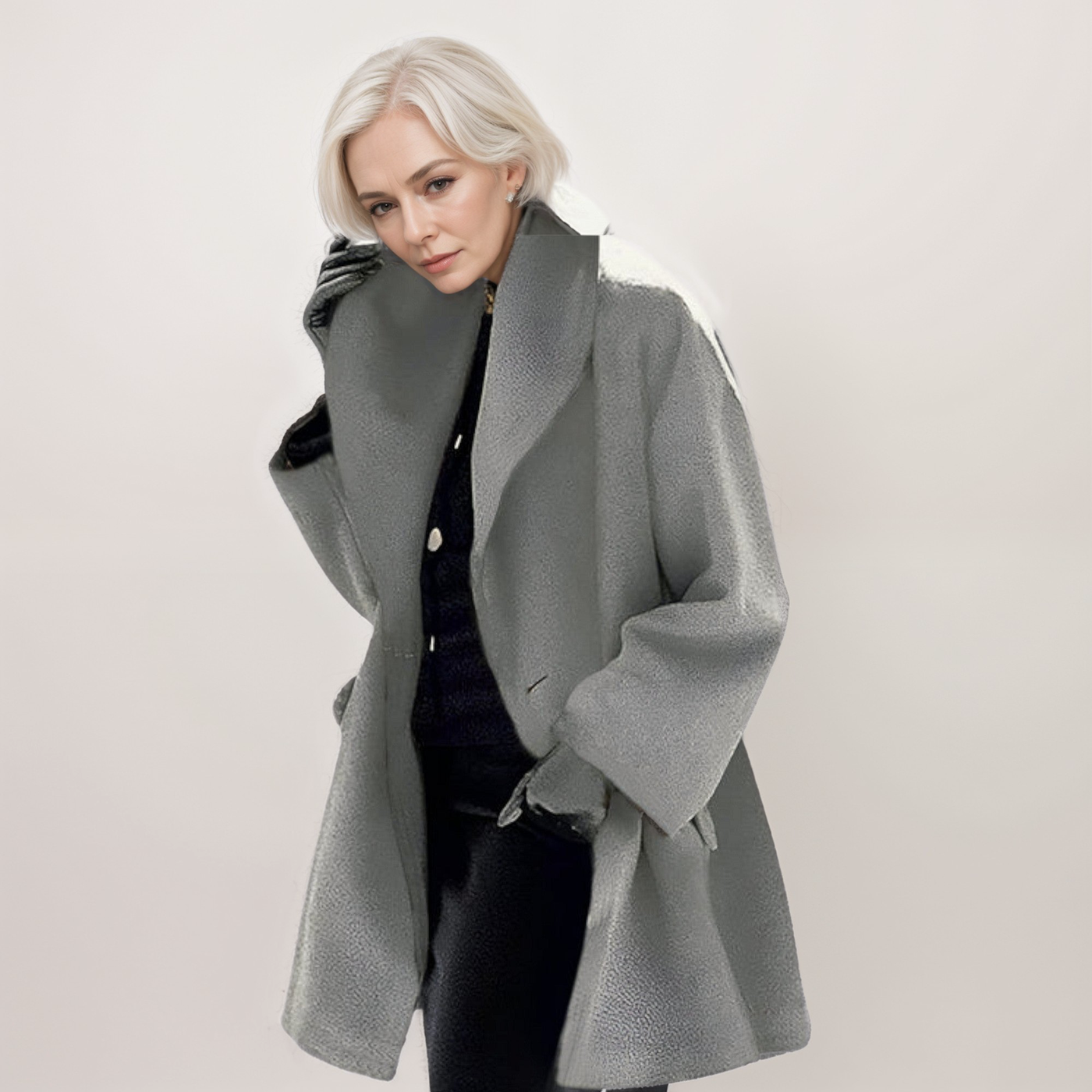 Élégante Veste en Laine Résistante au Vent