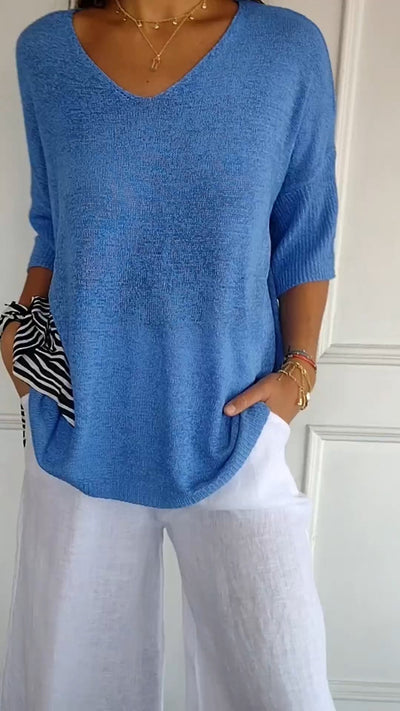 Anna | Top en maille à col en V