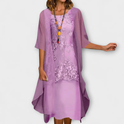 Danielle - Robe en chiffon élégante à deux pièces
