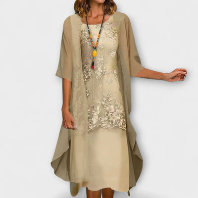 Danielle - Robe en chiffon élégante à deux pièces