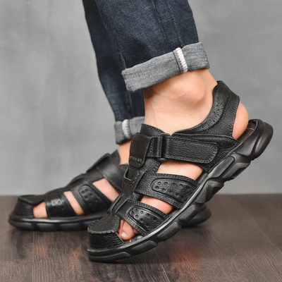 Sandales D’Été En Cuir Texturé Pour Homme