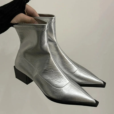 Bottines évasées pour femme | Bout pointu