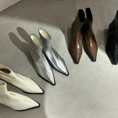 Bottines évasées pour femme | Bout pointu