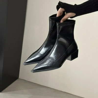 Bottines évasées pour femme | Bout pointu