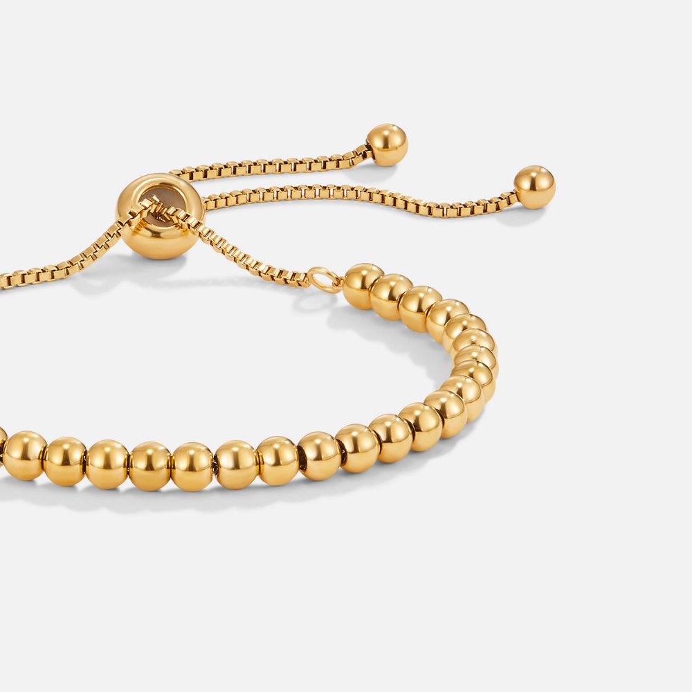 Nila - Bracelet plaqué or avec perles