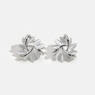 Boucles d’Oreilles Fleur Rondes en Opale