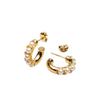 Mini Boucles d’Oreilles Huggies avec Perles