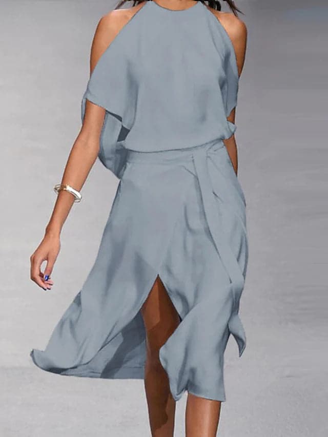 Tammy | Robe Midi à Épaules Dénudées pour Femme