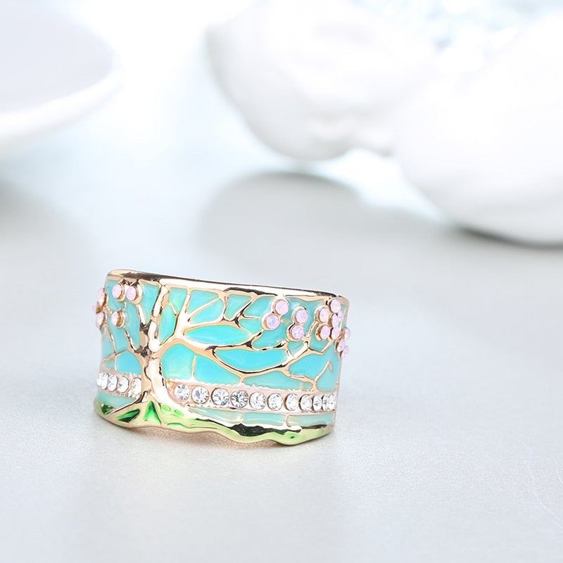 Bague en opale de l'arbre de vie
