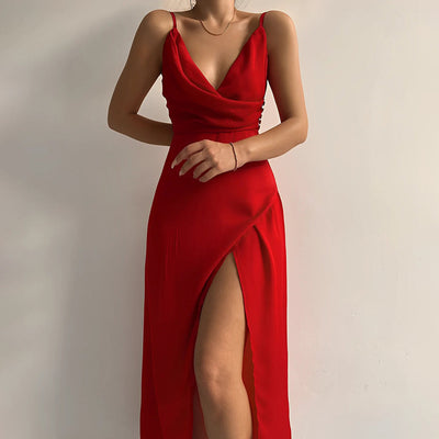 Ophélie - Robe élégante avec décolleté en V et ceinture à la taille