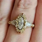 🇫🇷 Bague vintage spectaculaire au design français Marquise
