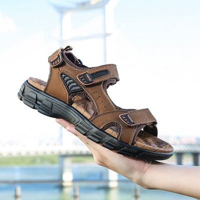 Sandales en Cuir avec Brides Réglables pour Homme