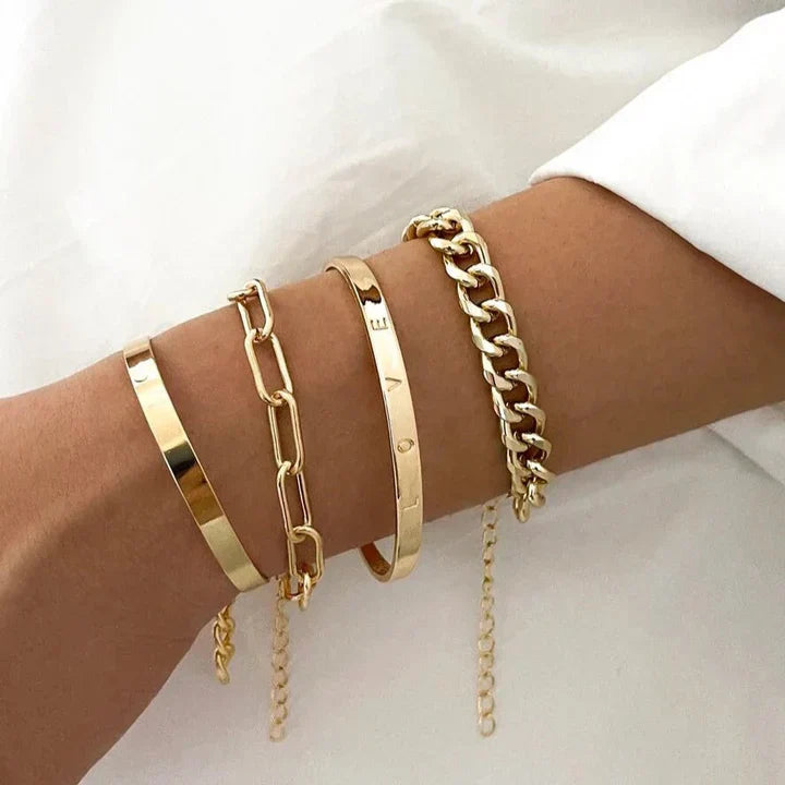 Eva™ | Ensemble de bracelets Mercer en doré doux
