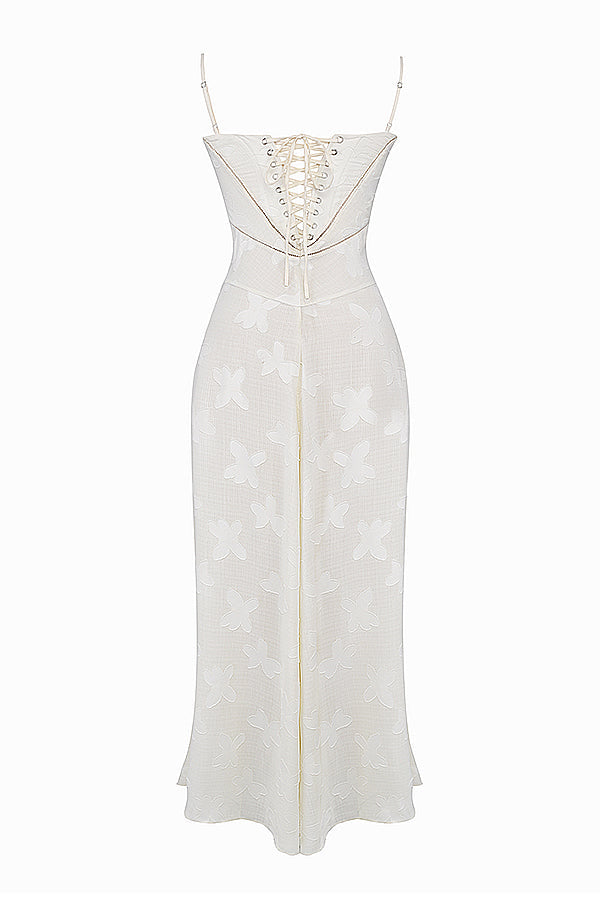 Amélie - Robe élégante avec décolleté en V et manches papillon