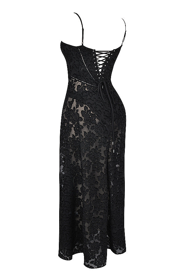 Amélie - Robe élégante avec décolleté en V et manches papillon