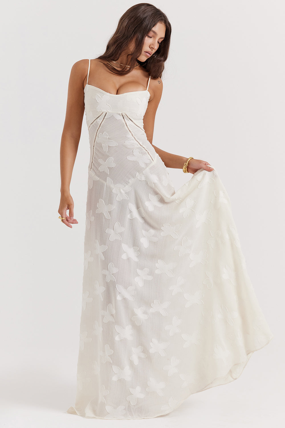 Amélie - Robe élégante avec décolleté en V et manches papillon
