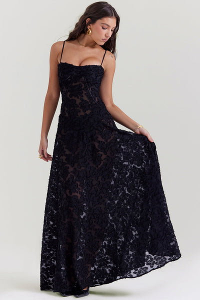 Amélie - Robe élégante avec décolleté en V et manches papillon