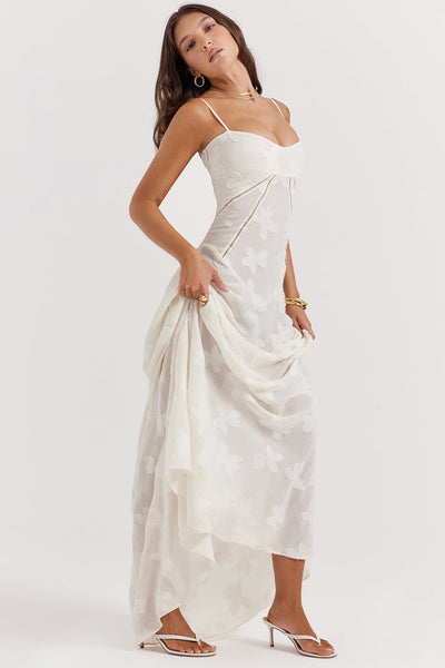 Amélie - Robe élégante avec décolleté en V et manches papillon