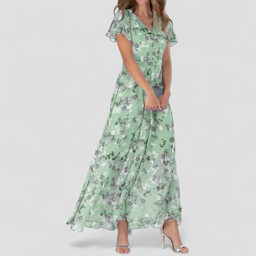 Edmonton Essence™ | Ruffle Floral Dress + FREE Forever Bonded Bracelets