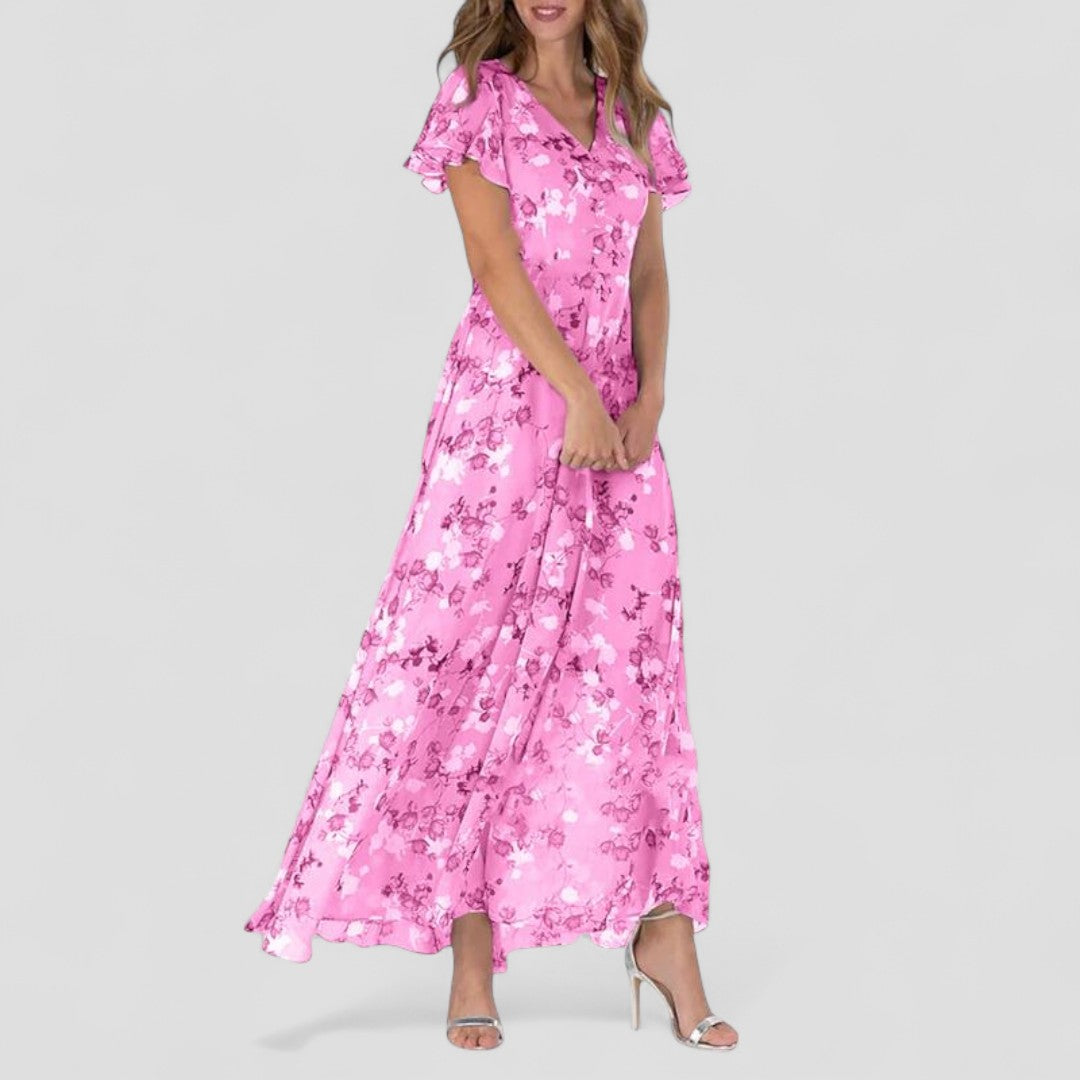 Edmonton Essence™ | Ruffle Floral Dress + FREE Forever Bonded Bracelets