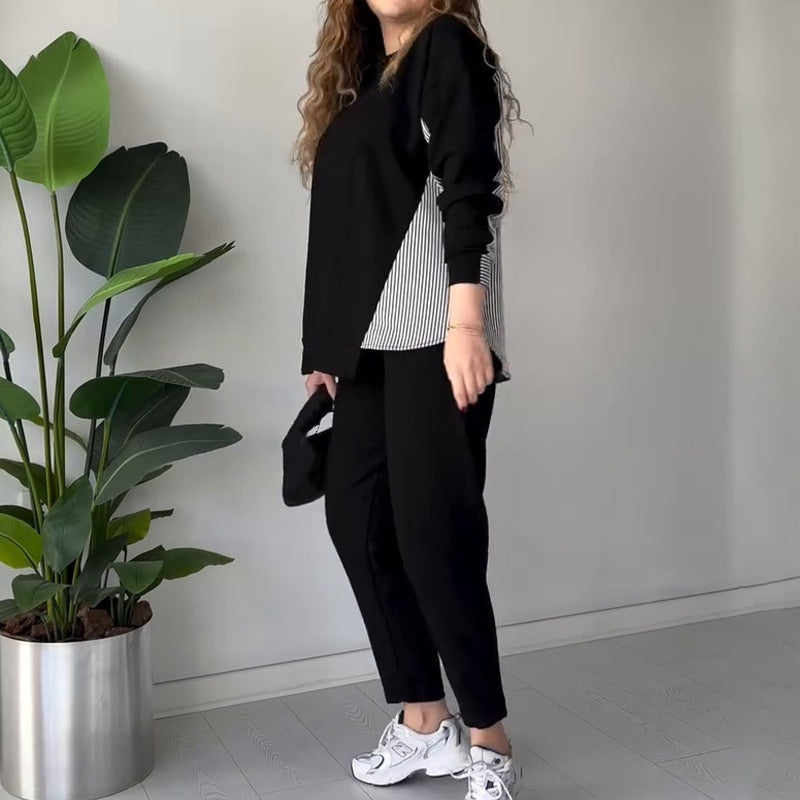 Angelique - Ensemble lounge 2 pièces en bloc de couleur pour femme