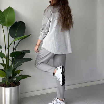 Angelique - Ensemble lounge 2 pièces en bloc de couleur pour femme