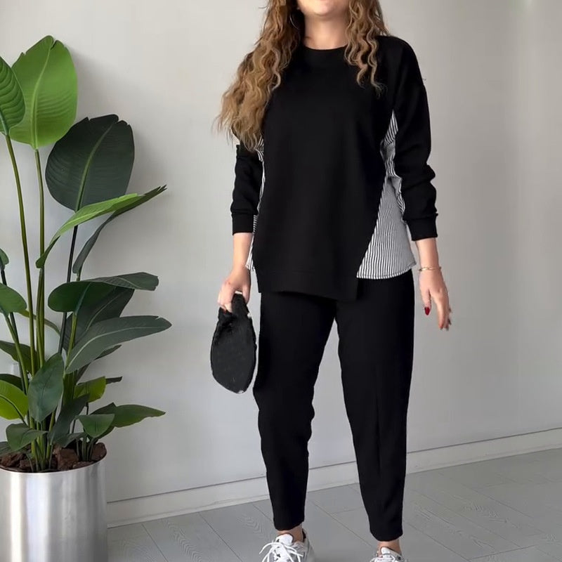 Angelique - Ensemble lounge 2 pièces en bloc de couleur pour femme