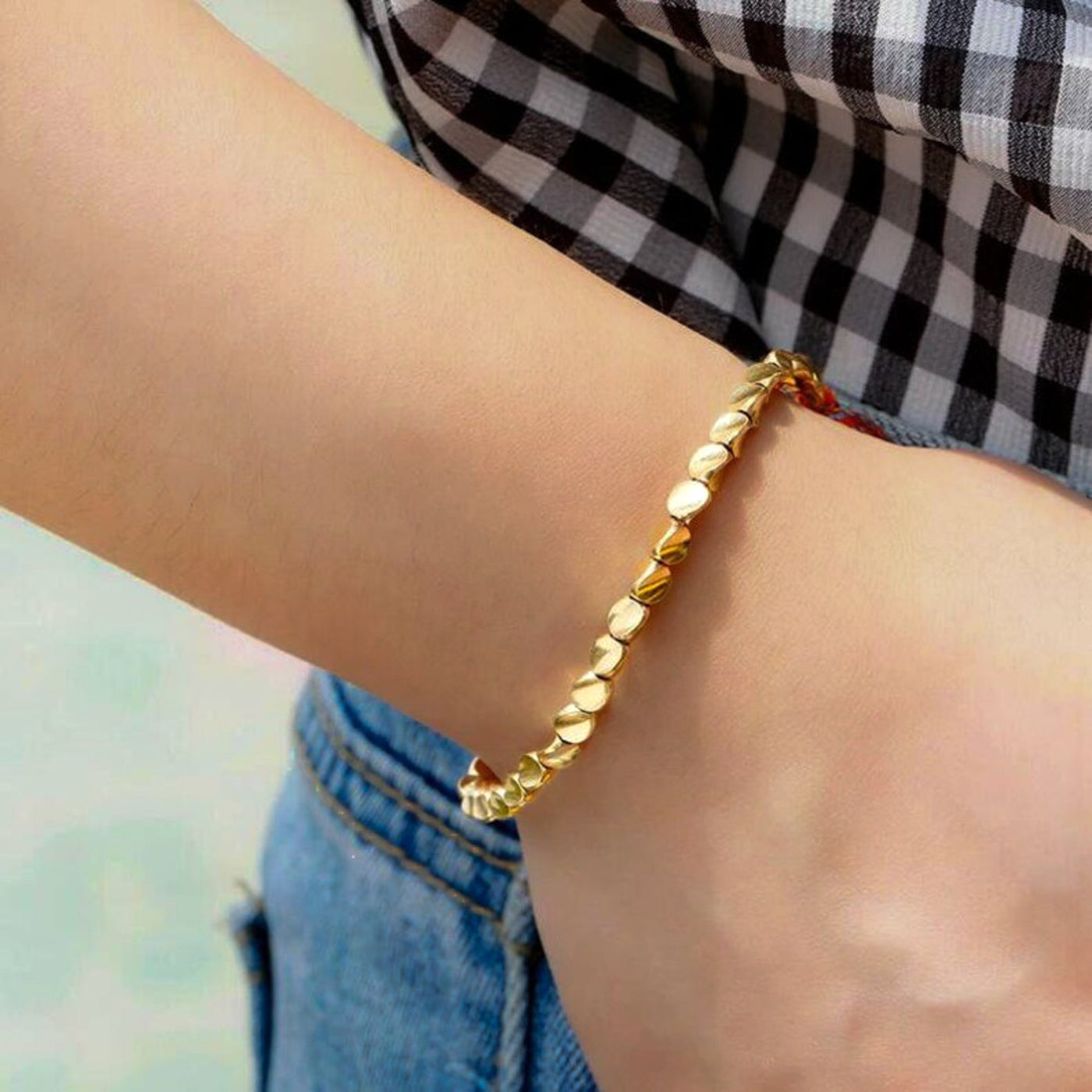 Bracelet tibétain porte-bonheur en cuivre – Énergie et prospérité