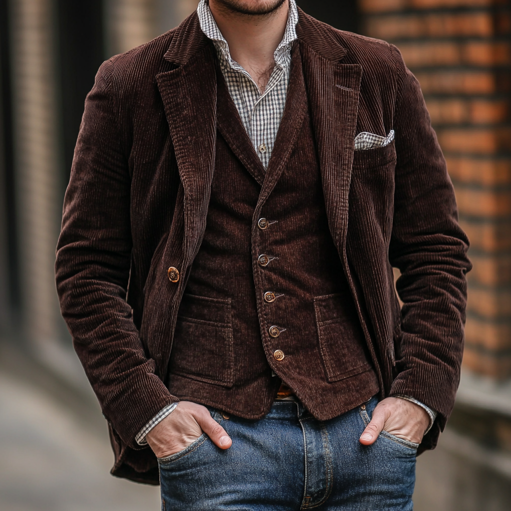 Blazer classique avec gilet assorti