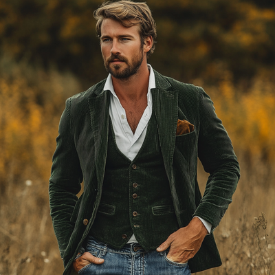 Blazer classique avec gilet assorti