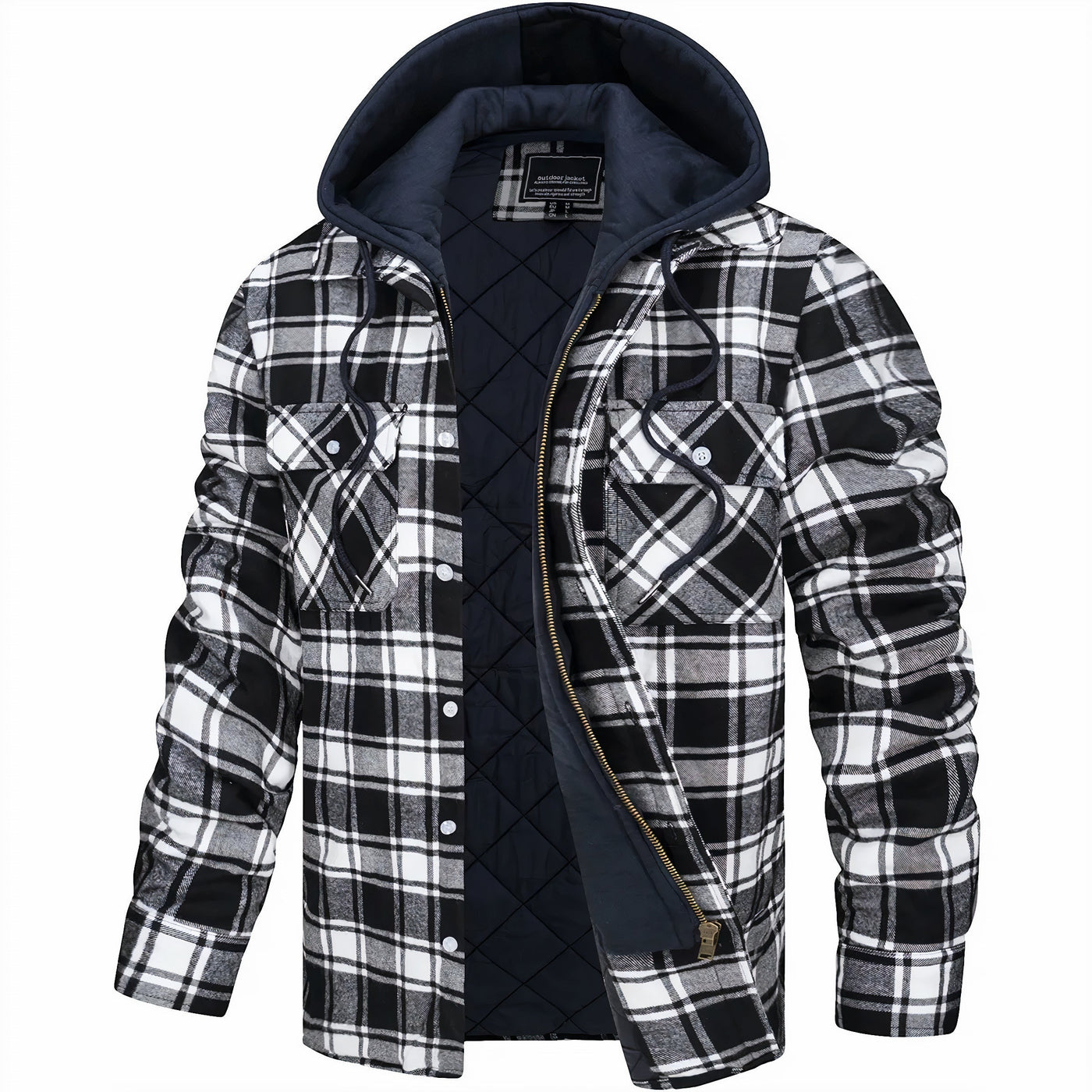 Tibor – Chemise overshirt à capuche matelassée