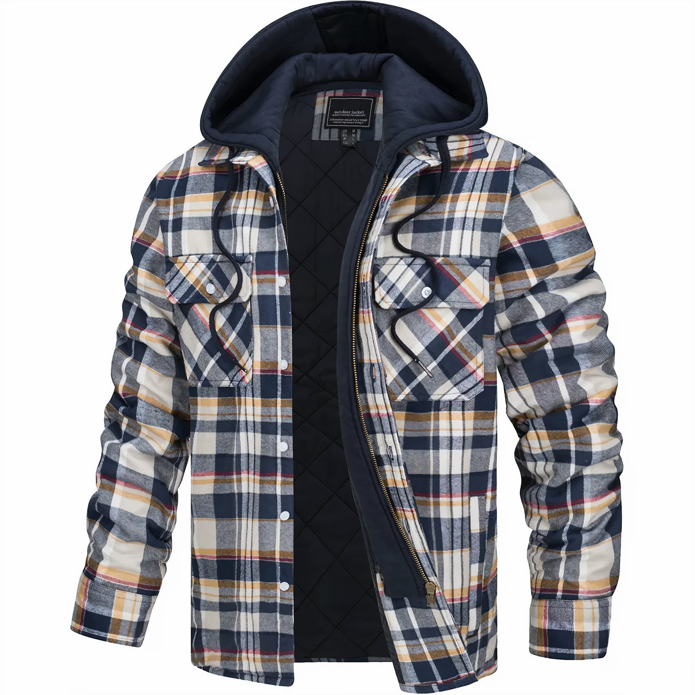 Tibor – Chemise overshirt à capuche matelassée