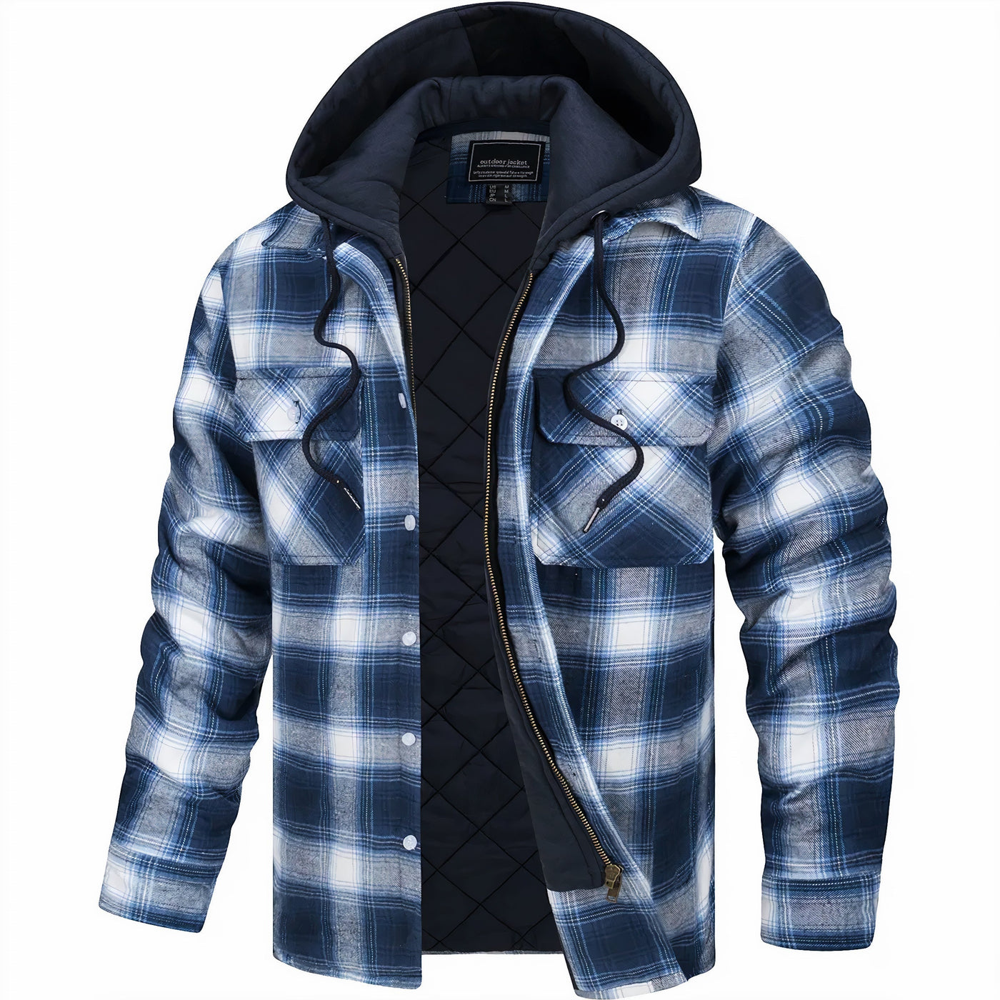 Tibor – Chemise overshirt à capuche matelassée