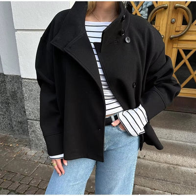 Veste Élégante Courte de Luxe avec Boutons Doubles