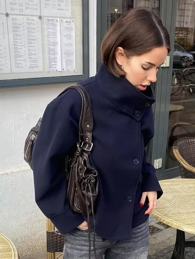 Veste Élégante Courte de Luxe avec Boutons Doubles