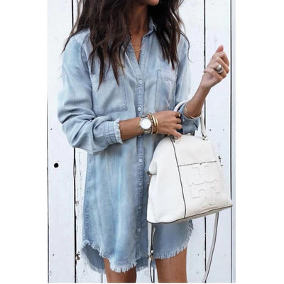 Vera – Robe en Denim Décontractée et Flatteuse au Style Intemporel