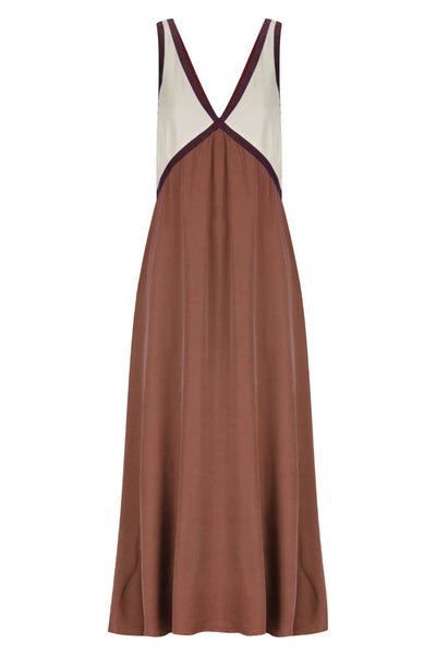 Agate | Robe Midi avec Décolleté en V effet Suédine