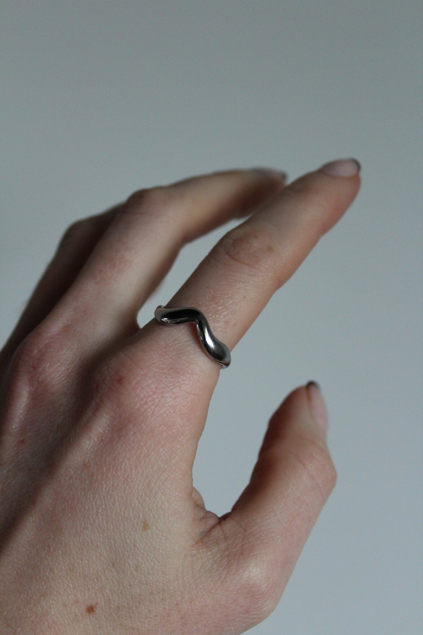 Waves – Bague – Acier inoxydable – Ajustable
