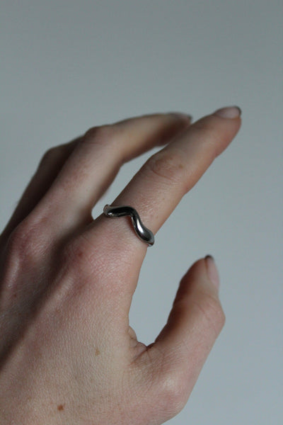 Waves – Bague – Acier inoxydable – Ajustable