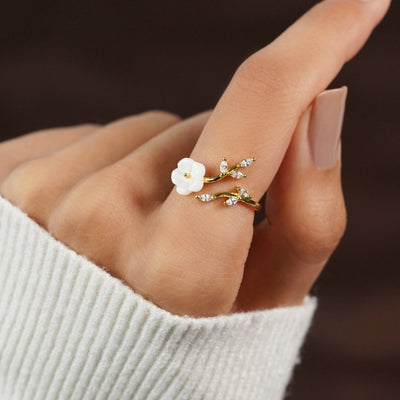 Claire – Bague fleurs blanches